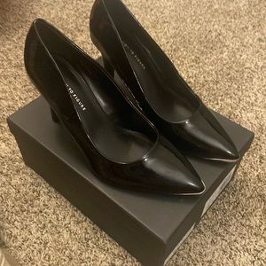 Black patent heels